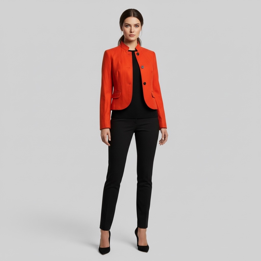 Old Navy Vibrant Orange Stand-Collar Tailored Blazer